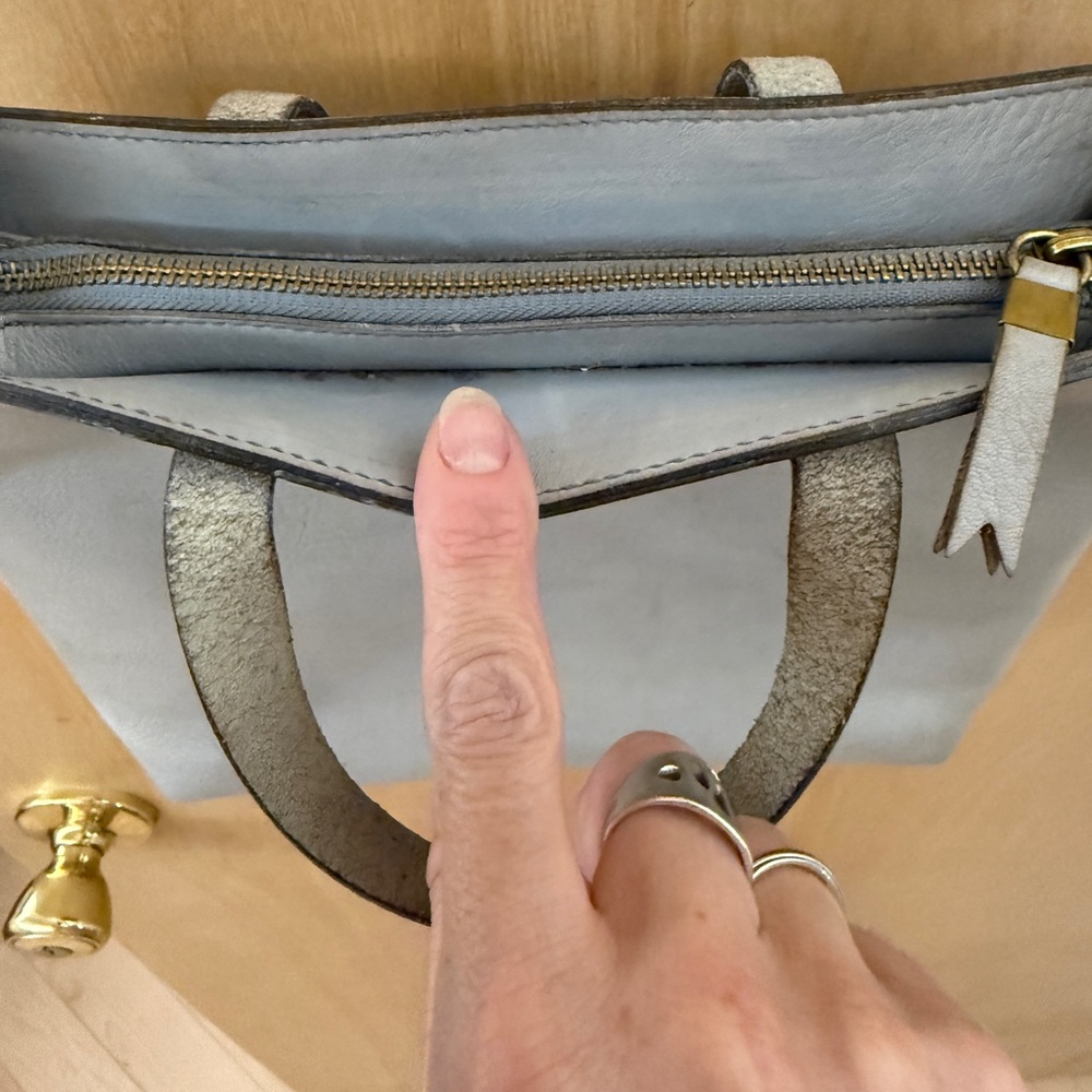 Madewell Zip-Top Medium Transport Tote in Grey/Blue - Picture 7 of 15